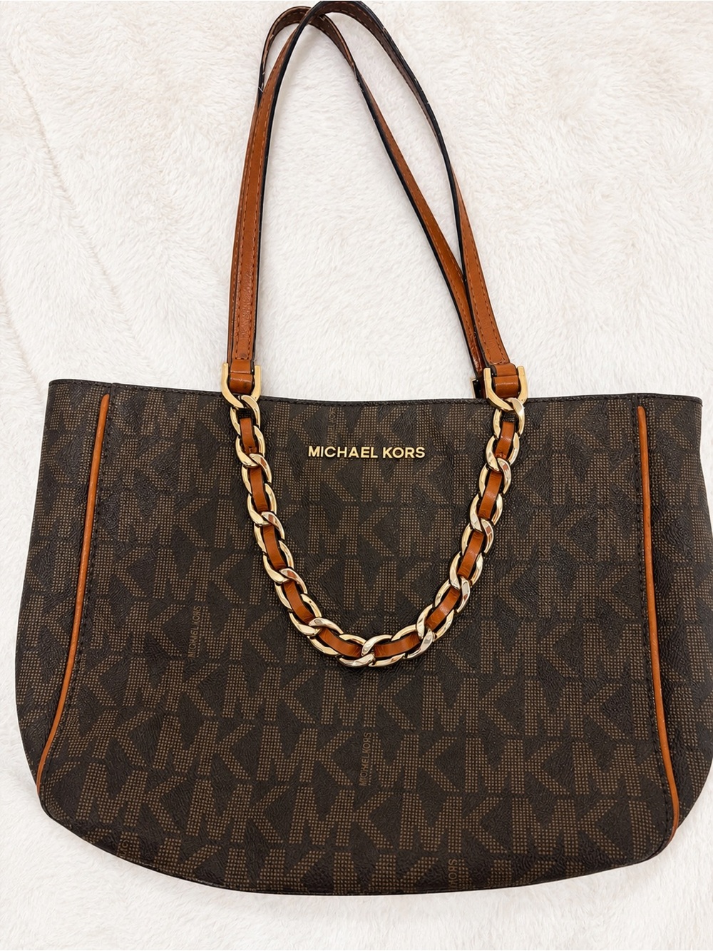 Michael Kors Signature Brown Tote Bag | Authentic | Preowned | Large Handbag